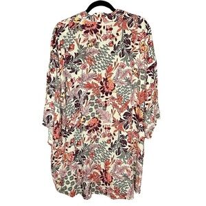 Knox Rose Floral Print Kimono Open Jacket - M/L